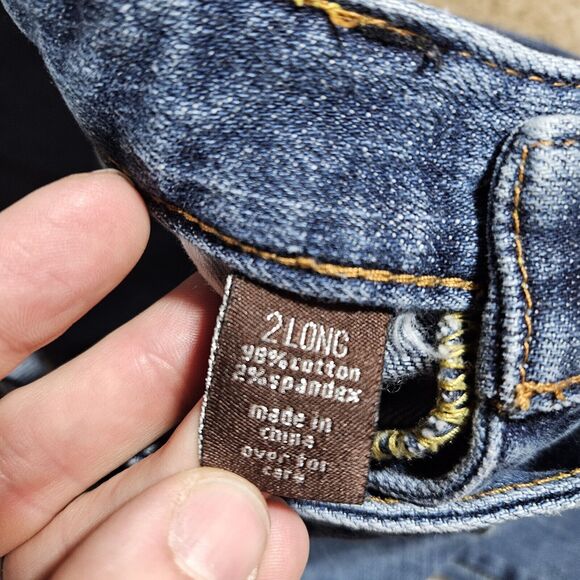 The Limited Womens Jeans 2 Long Blue Hemmed Straight Denim - Picture 4 of 10